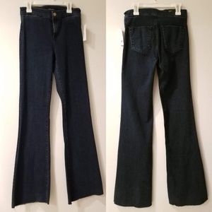 NWT j brand high waisted raw allegiance flare 24